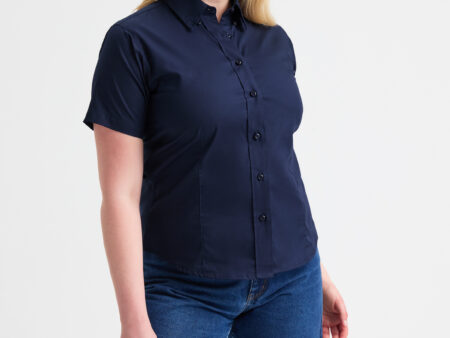 Ladies Pinpoint Oxford Half Sleeve Shirt