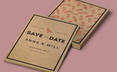 Brown Kraft Save The Date Cards