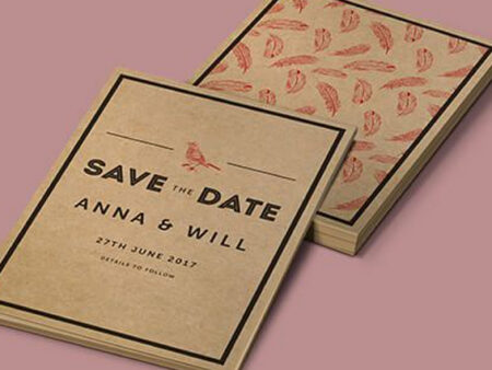Brown Kraft Save The Date Cards